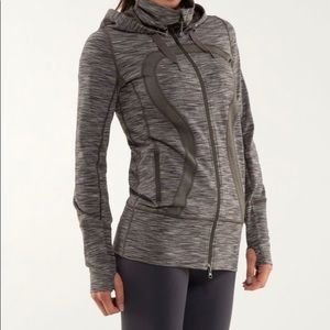 Lululemon Stride Jacket Hooded Grey Space Dye Sz 6